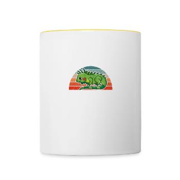 Retro Vintage My Spirit Animal Is An Iguana - Contrasting Mug - white/yellow - Front