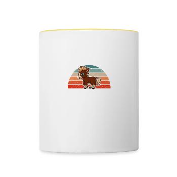 Retro Vintage My Spirit Animal Is A Horse - Contrasting Mug - white/yellow - Front