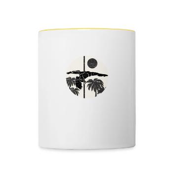 Vintage Pole Danicing Dancer Pole Dance - Mug contrasté - blanc/jaune - Devant
