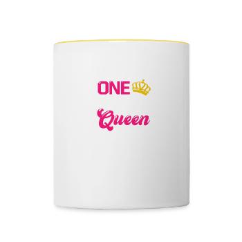 One Legged Queen Frau Amputation Behinderung - Tasse zweifarbig - Weiß/Gelb - Vorne