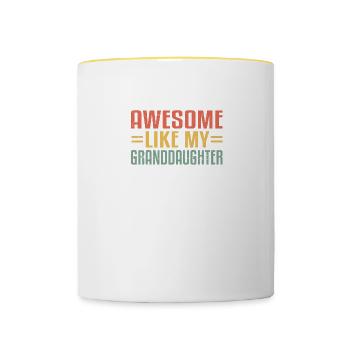 Awesome Like My Granddaughter For Graduation Day - Contrasting Mug - white/yellow - Front