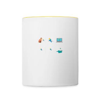 Ornithologue Vogebesitzer Budensitting Lovers - Mug contrasté - blanc/jaune - Devant