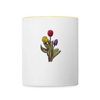 Garten Gärtner Florist Tulpen Blumen Liebhaber - Tasse zweifarbig - Weiß/Gelb - Vorne