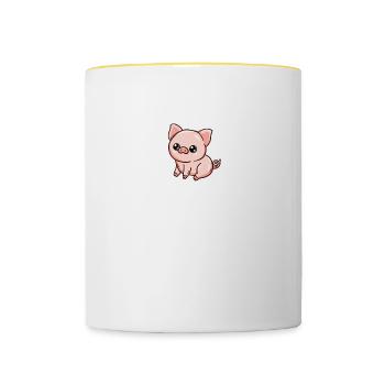 Funny Pig Lover Pig Whisperer Porky Farming Swine - Contrasting Mug - white/yellow - Front