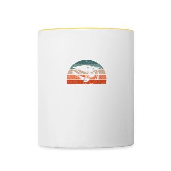 J’ai survécu au certificat de fin d’études de maîtrise de mon fils - Mug contrasté - blanc/jaune - Devant