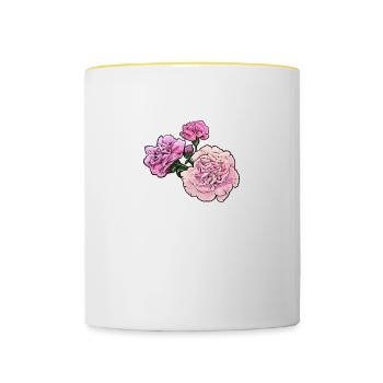 What In Carnation Flower Floral Gardening Lover - Contrasting Mug - white/yellow - Front