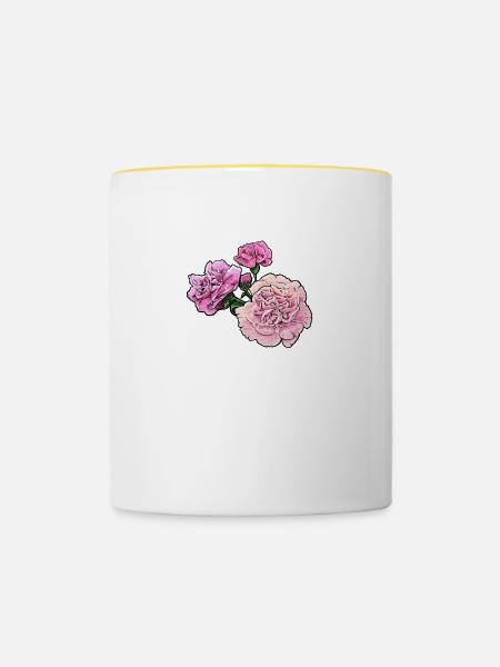 Florist Blumenliebhaber Nelken Blumen Gärtner - Tasse zweifarbig - Weiß/Gelb