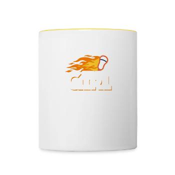 I Know I Play Like A Girl Try To Keep Up Lacrosse - Tasse zweifarbig - Weiß/Gelb - Vorne