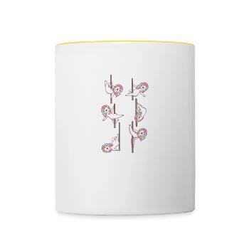 Licorne Pole Dance Pole Dance Danseuse - Mug contrasté - blanc/jaune - Devant