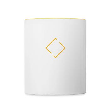Behinderung Humor Amputaion Bein Einbeinig - Tasse zweifarbig - Weiß/Gelb - Vorne