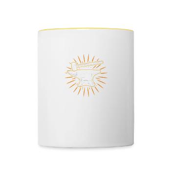 Anvil Hammer Forger Farrier Blacksmith Metalsmith - Contrasting Mug - white/yellow - Front
