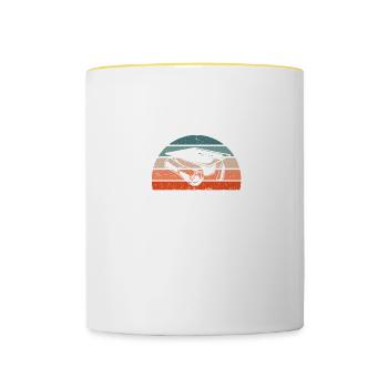 I Survived My Wife's Master Degree Graduation - Contrasting Mug - white/yellow - Front