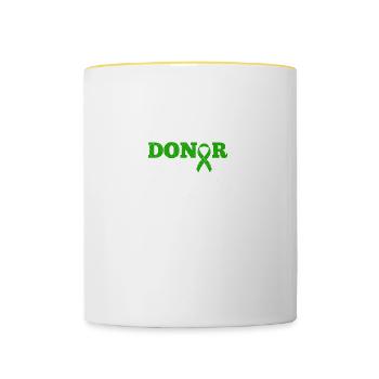 Nierenspender Organspende Transplantation Niere - Tasse zweifarbig - Weiß/Gelb - Vorne