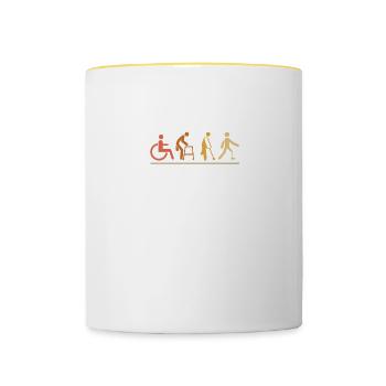 Amputaion Dictons drôles Humour Handicap - Mug contrasté - blanc/jaune - Devant