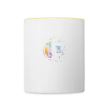 My Heart Is On That Field American Football Mom - Contrasting Mug - white/yellow - Front