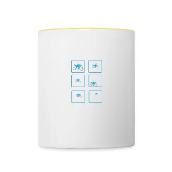 Things I Do In My Spare Time Motorcycle Biker Bike - Contrasting Mug - white/yellow - Front