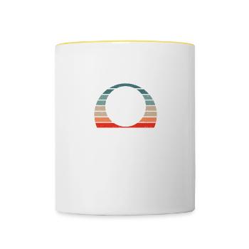 My Goal Is To Deny Yours Vintage Soccer Player - Contrasting Mug - white/yellow - Front