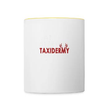 Eat Sleep Taxidermy Repeat Funny Taxidermist - Contrasting Mug - white/yellow - Front