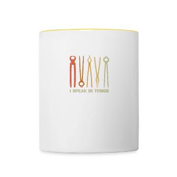 Artisans Dictons Maréchal-ferrant Forge Outil - Mug contrasté - blanc/jaune - Devant