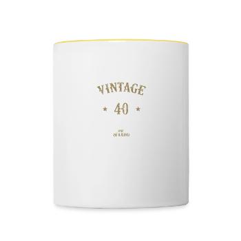 40 years old 40th birthday gift - Contrasting Mug - white/yellow - Front