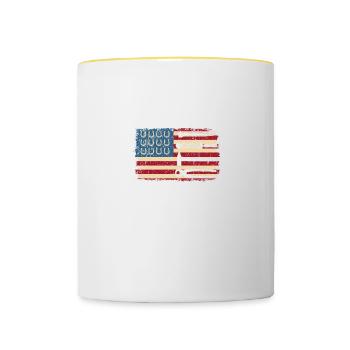 USA Patriotic America Artisan Forgeron - Mug contrasté - blanc/jaune - Devant