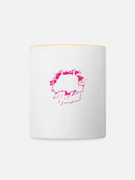 Trucker Babe LKW Fernfahrer Lastwagenfahrer Truck - Tasse zweifarbig - Weiß/Gelb