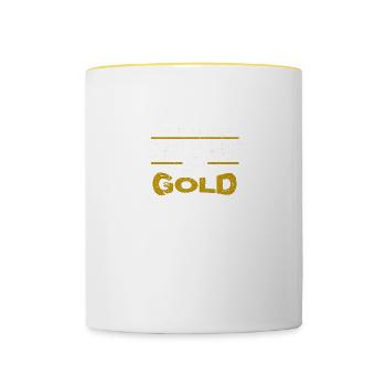 Gold Gold Digger Gold Panner Mine Gold Prospector - Mug contrasté - blanc/jaune - Devant