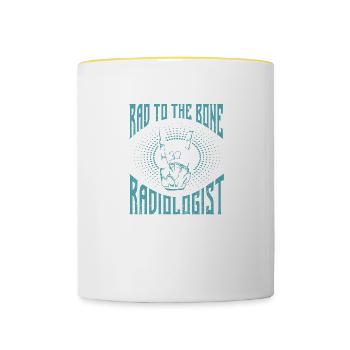 Rad To The Bone Radiologist X-Ray CT Technicians - Contrasting Mug - white/yellow - Front