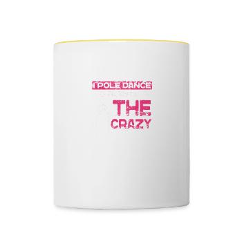 Pole Dance Dictons Danse Danse Pole Dance - Mug contrasté - blanc/jaune - Devant