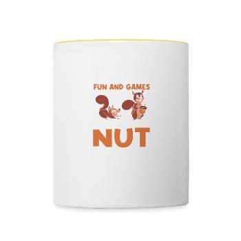 It's All Fun And Games Until Someone Loses A Nut - Contrasting Mug - white/yellow - Front