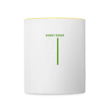 Don d’organes de transplantation rénale DRAPEAU DES ÉTATS-UNIS - Mug contrasté - blanc/jaune - Devant