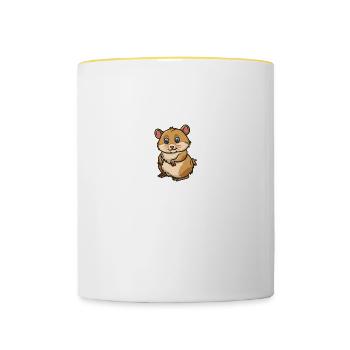 Hamster Whisperer Hamster Lovers Rongeurs Pet - Mug contrasté - blanc/jaune - Devant