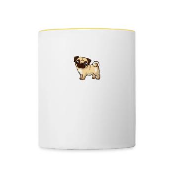 Funny Pug Lover Pug Whisperer Funny Dog Owner - Contrasting Mug - white/yellow - Front