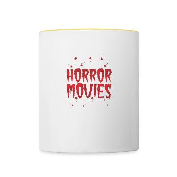 I Like Horror Movies And Maybe Like Three People - Contrasting Mug - white/yellow - Front