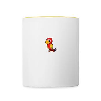 Funny Parrot Lover Parrot Whisperer Birder - Contrasting Mug - white/yellow - Front