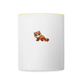 Red Panda Whisperer Petit Panda Amoureux des animaux - Mug contrasté - blanc/jaune - Devant