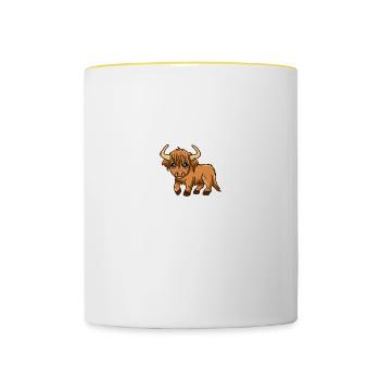 Funny Highland Cow Lover Highland Cow Whisperer - Contrasting Mug - white/yellow - Front
