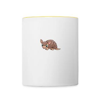 Tatou Chuchoteur Tatou Drôles d’animaux - Mug contrasté - blanc/jaune - Devant