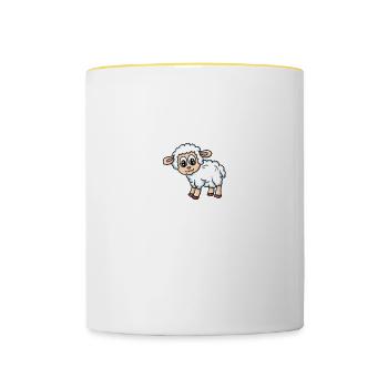 Funny Sheep Lover Sheep Whisperer - Contrasting Mug - white/yellow - Front