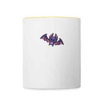 Bat Whisperer Fledermäuse Flughund Vampir - Tasse zweifarbig - Weiß/Gelb - Vorne