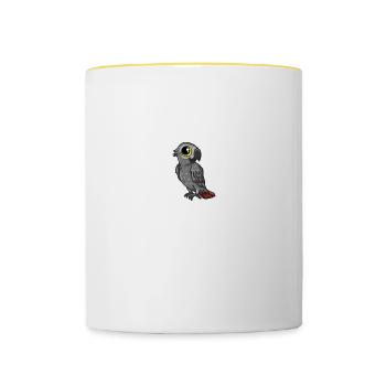 Grey Parrot Whisperer Grauer Papagei Vogel Nerd - Tasse zweifarbig - Weiß/Gelb - Vorne
