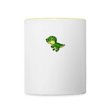 T-Rex Whisperer T Rex Dinosaurier Tyrannosaurus - Tasse zweifarbig - Weiß/Gelb - Vorne