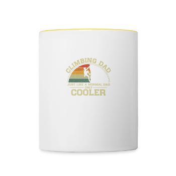 Climbing Dad Just Like A Normal Dad Only Cooler - Contrasting Mug - white/yellow - Front