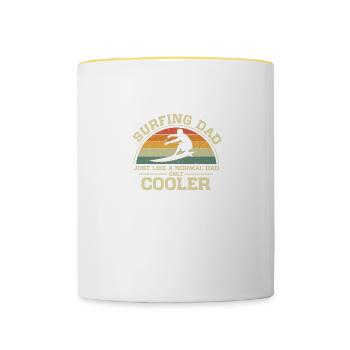 Surfing Dad Just Like A Normal Dad Only Cooler - Contrasting Mug - white/yellow - Front
