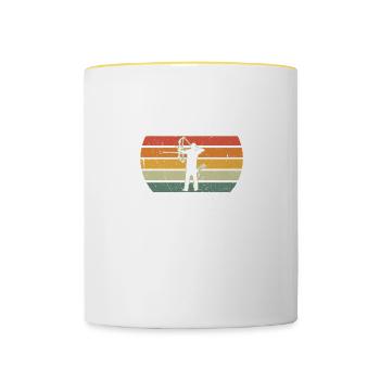 Retro Archery Dad Like A Regular Dad But Cooler - Contrasting Mug - white/yellow - Front