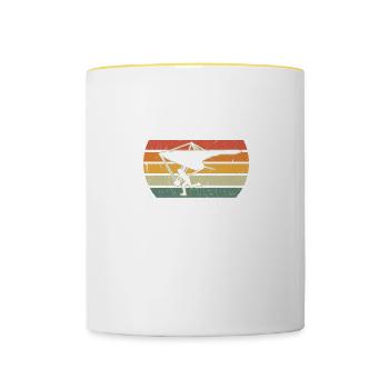 Segelfliegen Dad Normaler Vater Nur Cooler Papa - Tasse zweifarbig - Weiß/Gelb - Vorne