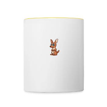Funny Kangaroo Lover Kangaroo Whisperer - Contrasting Mug - white/yellow - Front