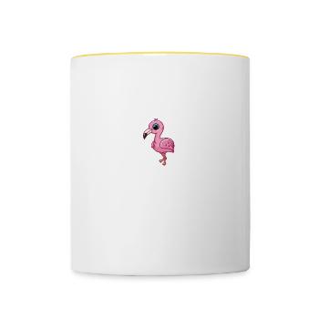 Funny Flamingo Lover Flamingo Whisperer - Contrasting Mug - white/yellow - Front