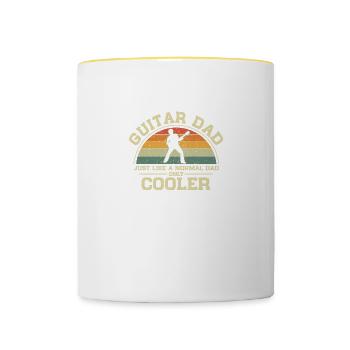 Jouer de la guitare Papa Normal Père Seulement Cool Papa - Mug contrasté - blanc/jaune - Devant
