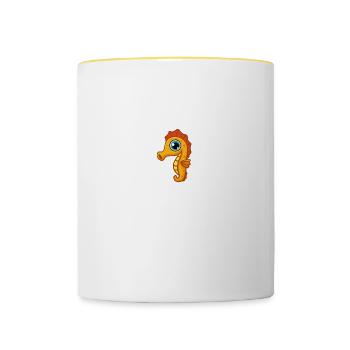 Funny Seahorse Lover Seahorse Whisperer - Contrasting Mug - white/yellow - Front